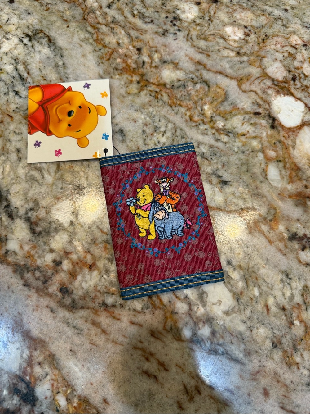 Disney Winnie the Pooh Red Kids Card Holder with Pooh, Tigger & Eeyore Artwork